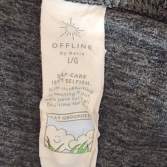 Offline By Aerie Womens Leggings Size Large Black Heather The Hugger Hi-Rise - Picture 4 of 8